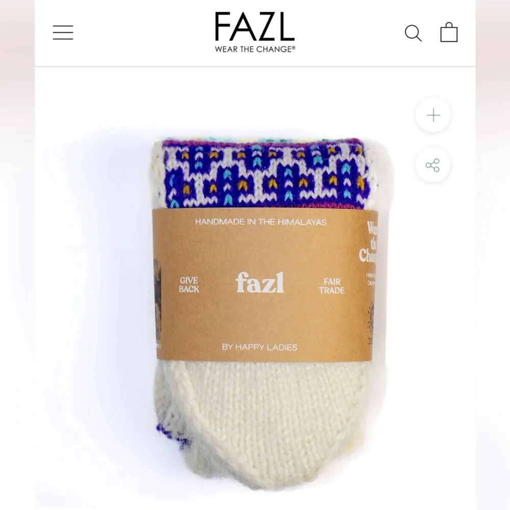 Daya‎ Socks Brand Fazl Handmade Traditional Himalayan “Jurra Gow” White One Size